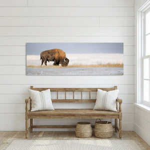 Bison Panoramic Wall Art | Extra Wide Western Decor Canvas