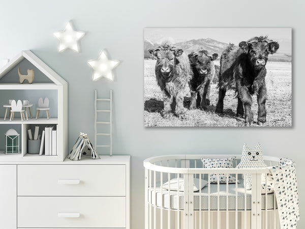 NURSERY WALL ART - CUTE SCOTTISH HIGHLAND COW PRINT