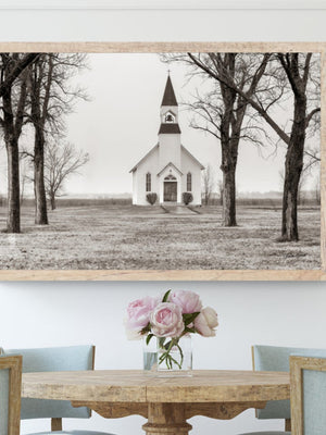 Old country church wall art – Kansas prairie fine art photography by Debra Gail Fine Art