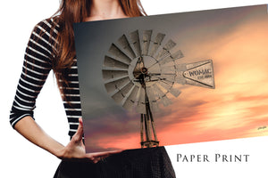 Windmill wall art – Great Plains landscape photography print by Debra Gail Fine Art