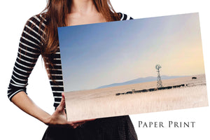 Windmill wall art – Great Plains landscape photography print by Debra Gail Fine Art
