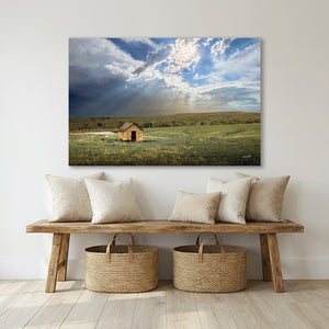 Kansas Prairie Wall Art | Flint Hills Dramatic Landscape Canvas