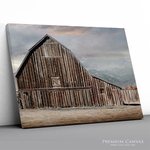Vintage Idaho Barn Wall Art | Rustic Farm Landscape Photography Canvas