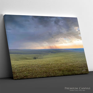 Kansas Flint Hills Storm Wall Art | Prairie Landscape Canvas