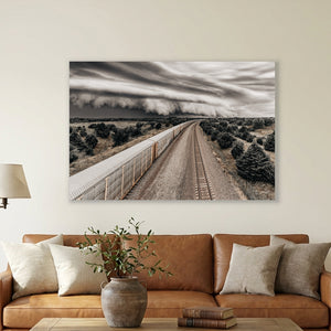 Into the Storm | Dramatic Storm Clouds and Freight Train Photography