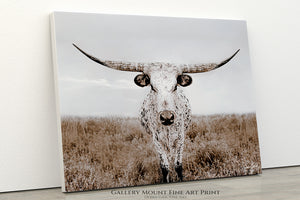 Large Texas Longhorn wall art – rustic western canvas print