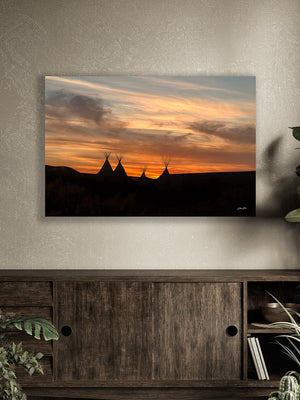 Teepee wall art – rustic Western prairie sunset photography by Debra Gail Fine Art