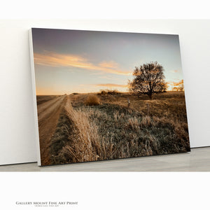 Prairie Sunset Canvas Wall Art | Kansas Flint Hills Rustic Landscape Print