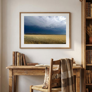 Oat Field Art Print – Kansas Country Landscape Canvas