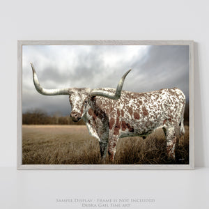 Texas Longhorn Wall Art – Large Rustic Canvas Print | Western Farmhouse Decor