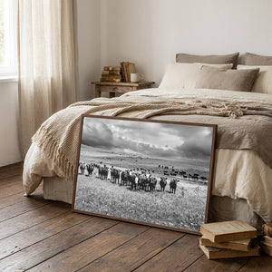 Black Angus Wall Art | Rustic Farmhouse Ranch Landscape