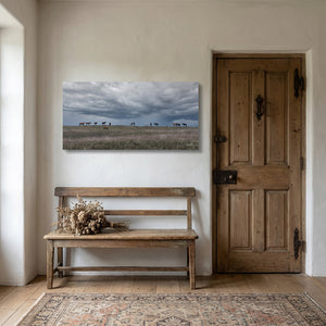 Wild Horse Panoramic Wall Art | Rustic Western Prairie Canvas Print