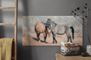 Horse wall art – wide picture of horses Western fine art print by Debra Gail Fine Art