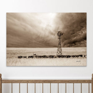 Windmill wall art – Great Plains landscape photography print by Debra Gail Fine Art